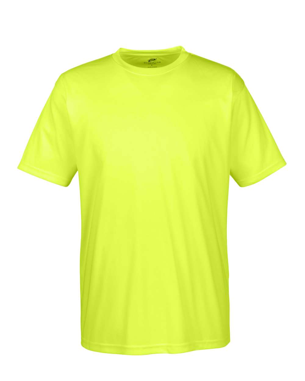 Front View of Bright Yellow Men's Cool & Dry Sport Performance Interlock T-Shirt - 8420
