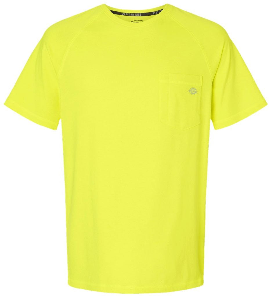 Front View of Bright Yellow Performance Cooling T-Shirt - S600