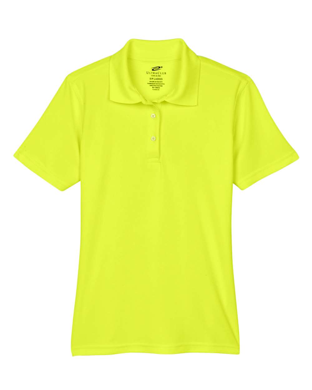 Front View of Bright Yellow Women's Cool & Dry Mesh Piqué Polo - 8210L
