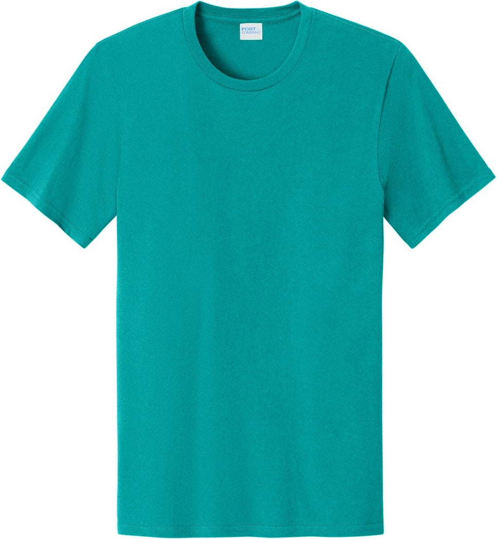 Front View of BrightAqua Port & Co Easy Cotton Tee PC43