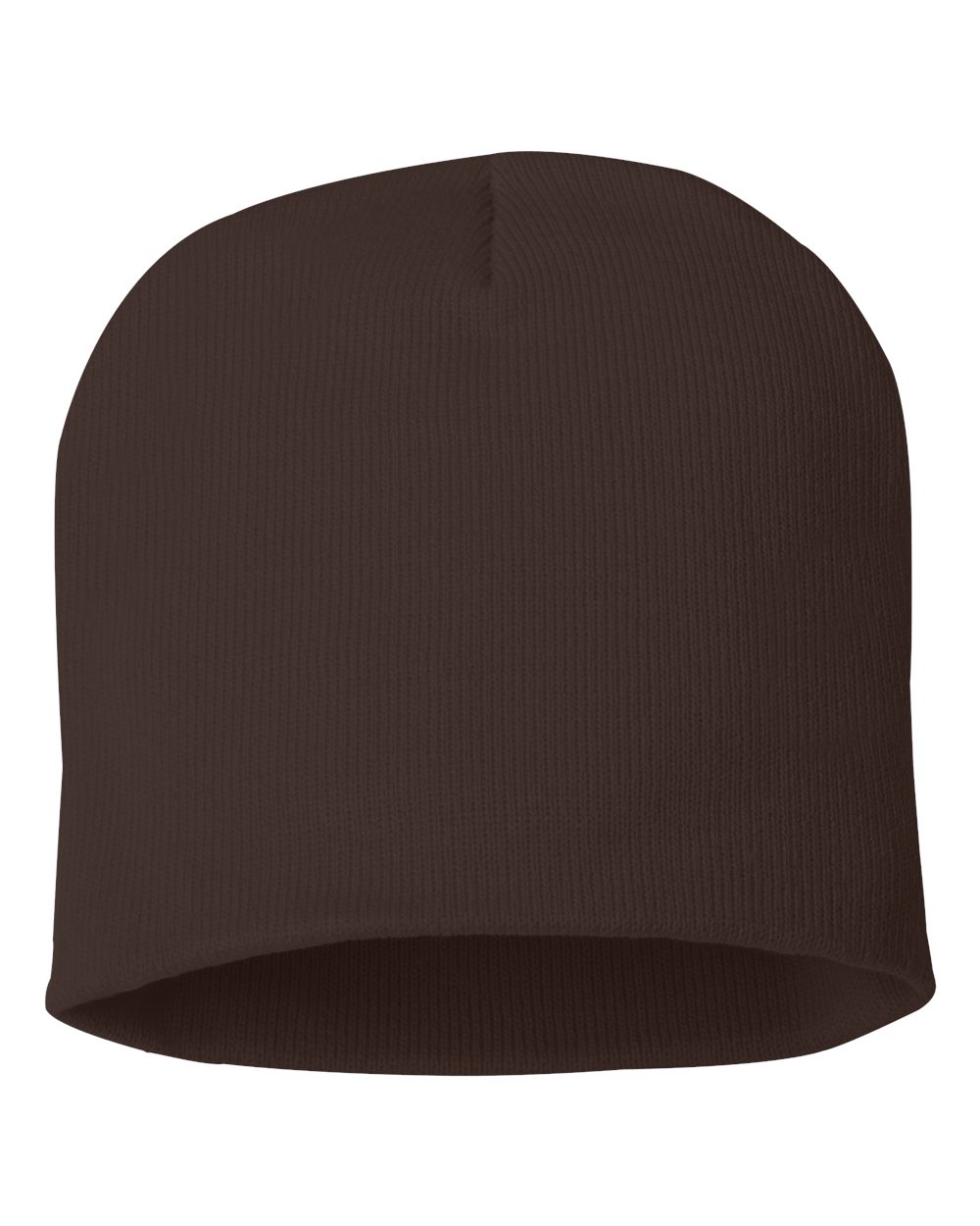 Front View of Brown 8" Beanie - SP08