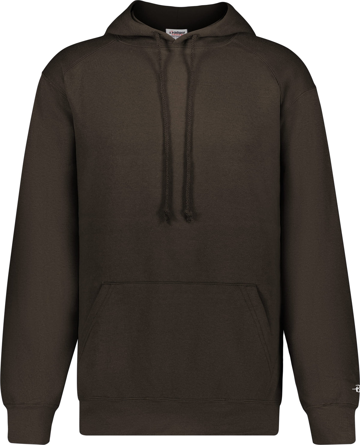 Front View of BROWN ATHLETIC FLEECE HOODIE