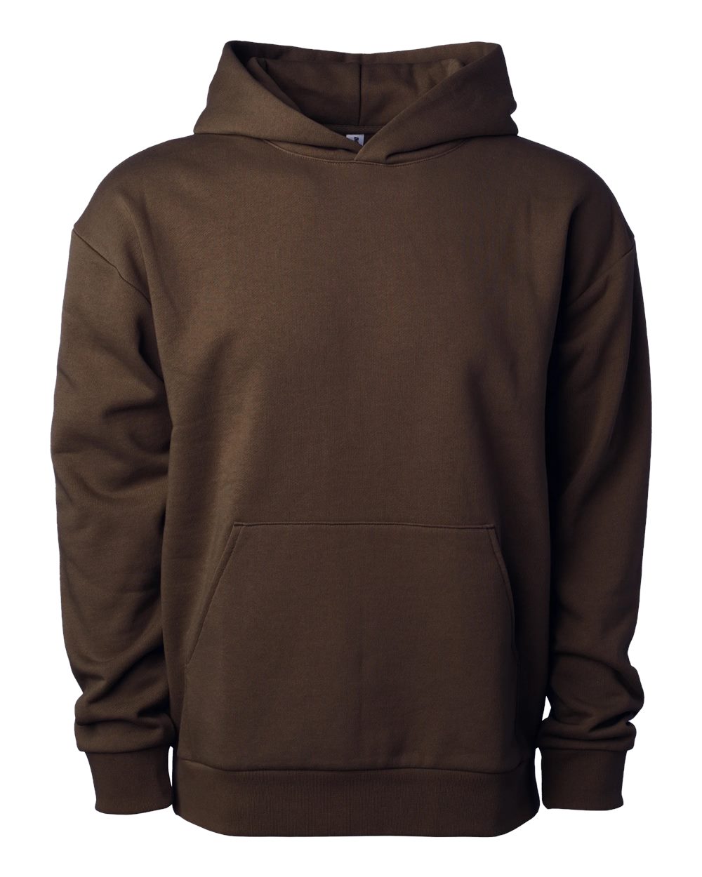 Front View of Brown Boulevard Heavyweight Hooded Sweatshirt - IND330BLV