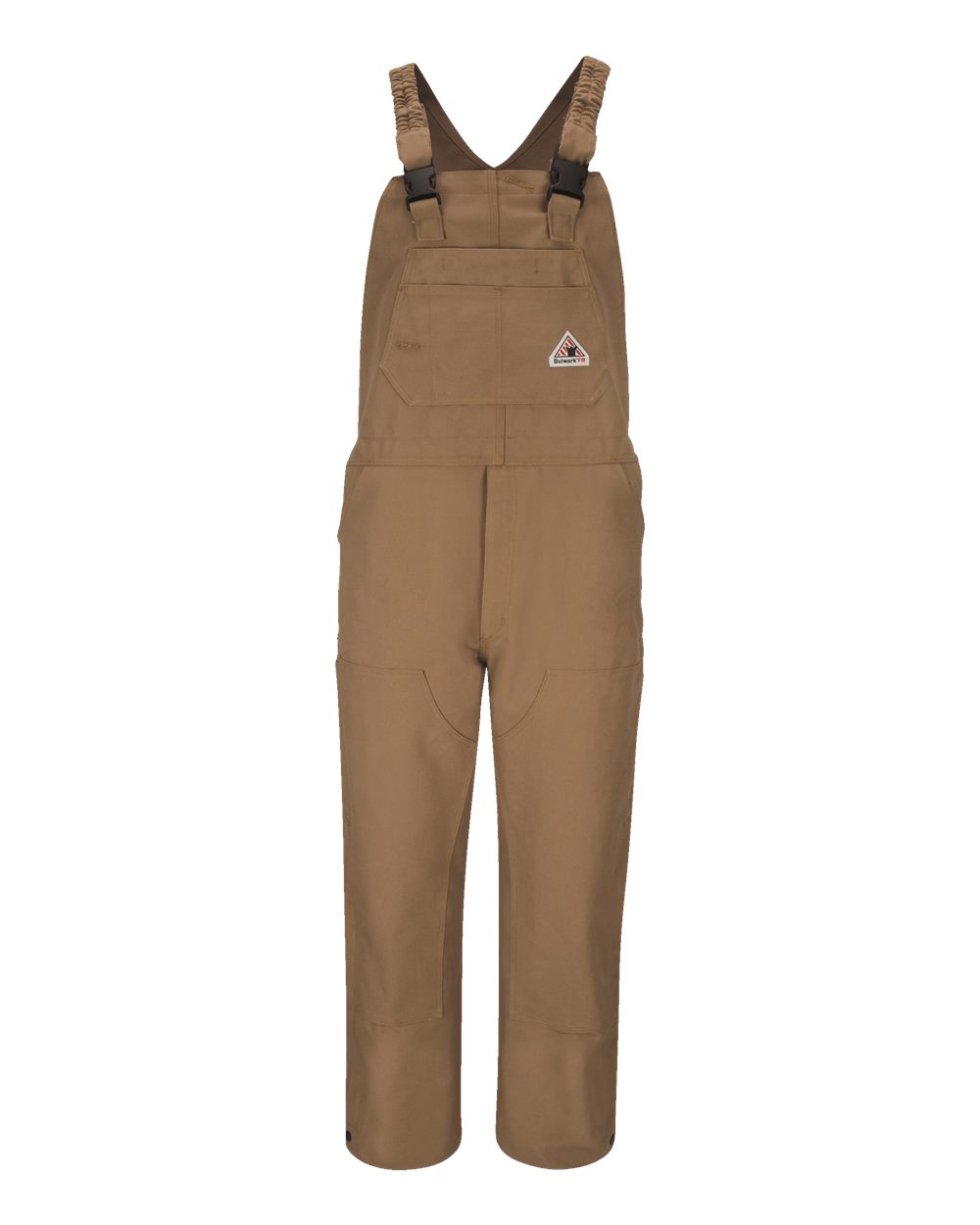 Front View of Brown Duck - 30I Knee Zip Bib Coveralls - BLF6