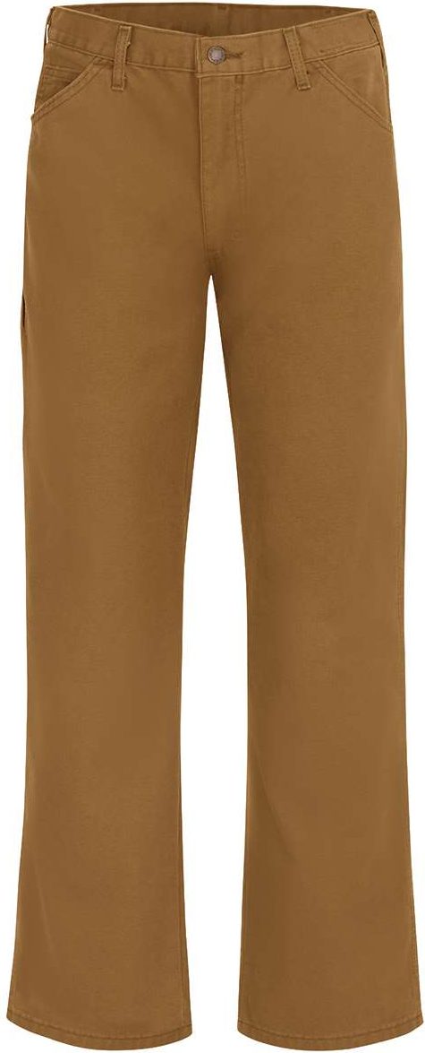 Front View of Brown Duck - 32I Industrial Duck Carpenter Jeans - LU23