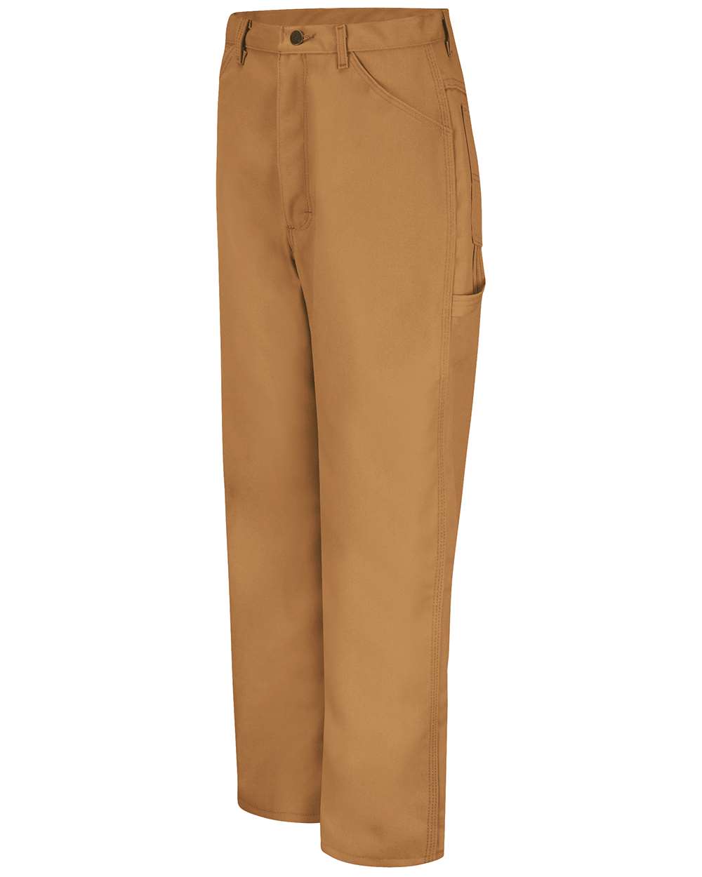 Front View of Brown Duck - 36I Duck Dungaree Pants - PD30