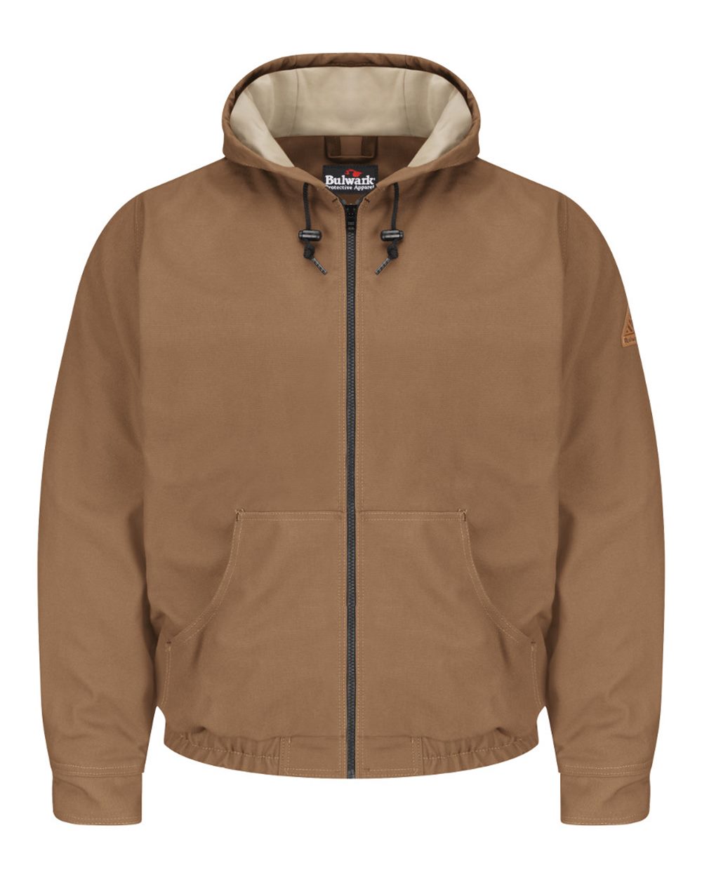 Front View of Brown Duck Brown Duck Hooded Jacket - EXCEL FR® ComforTouch® - Tall Sizes - JLH4T