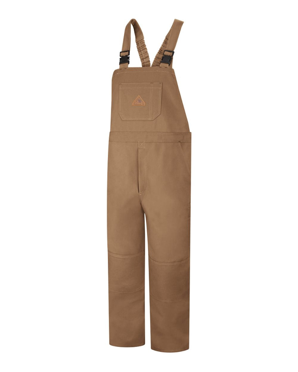 Front View of Brown Duck Duck Unlined Bib Overall - EXCEL FR® ComforTouch - BLF8
