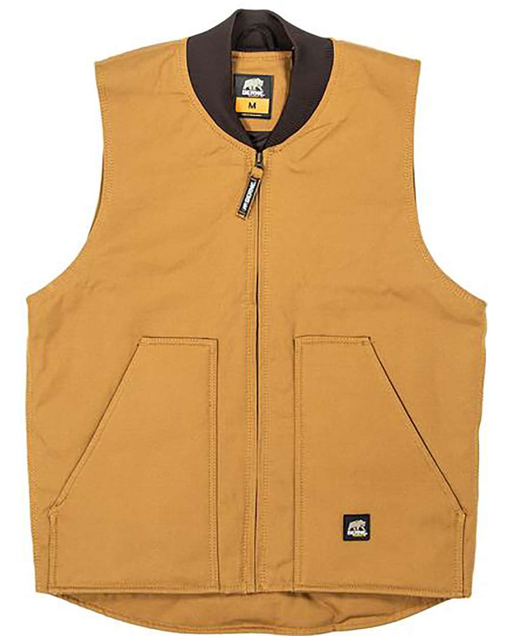 Front View of Brown Duck Workman's Duck Vest - V812