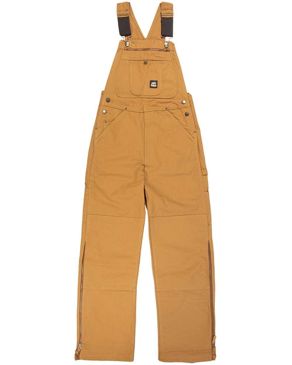 Front View of Brown Duck_38 Slab Unlined Duck Bib Overall - B1067