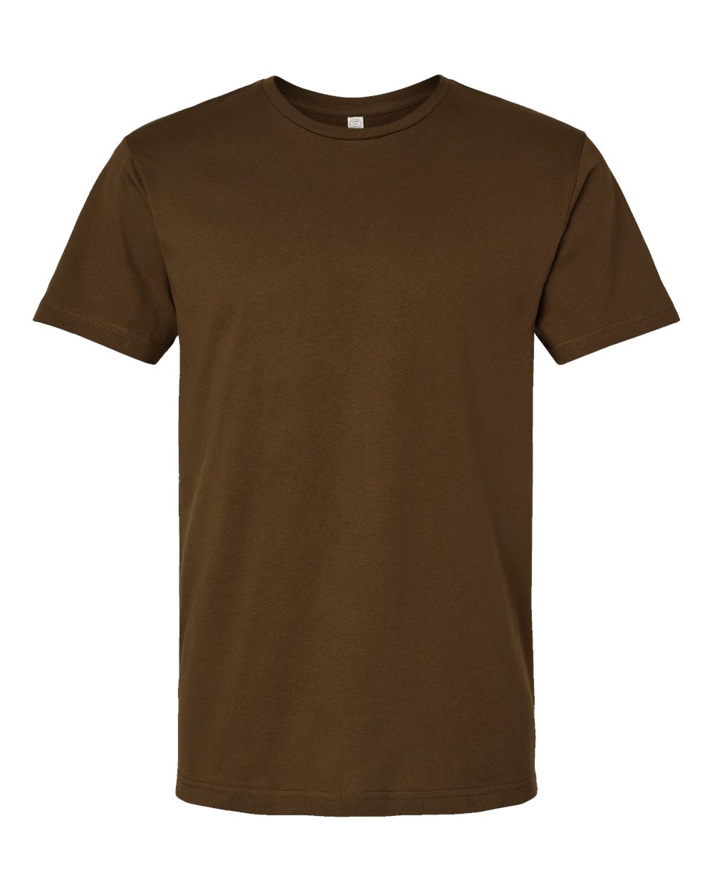 Front View of Brown Fine Jersey Tee - 6901
