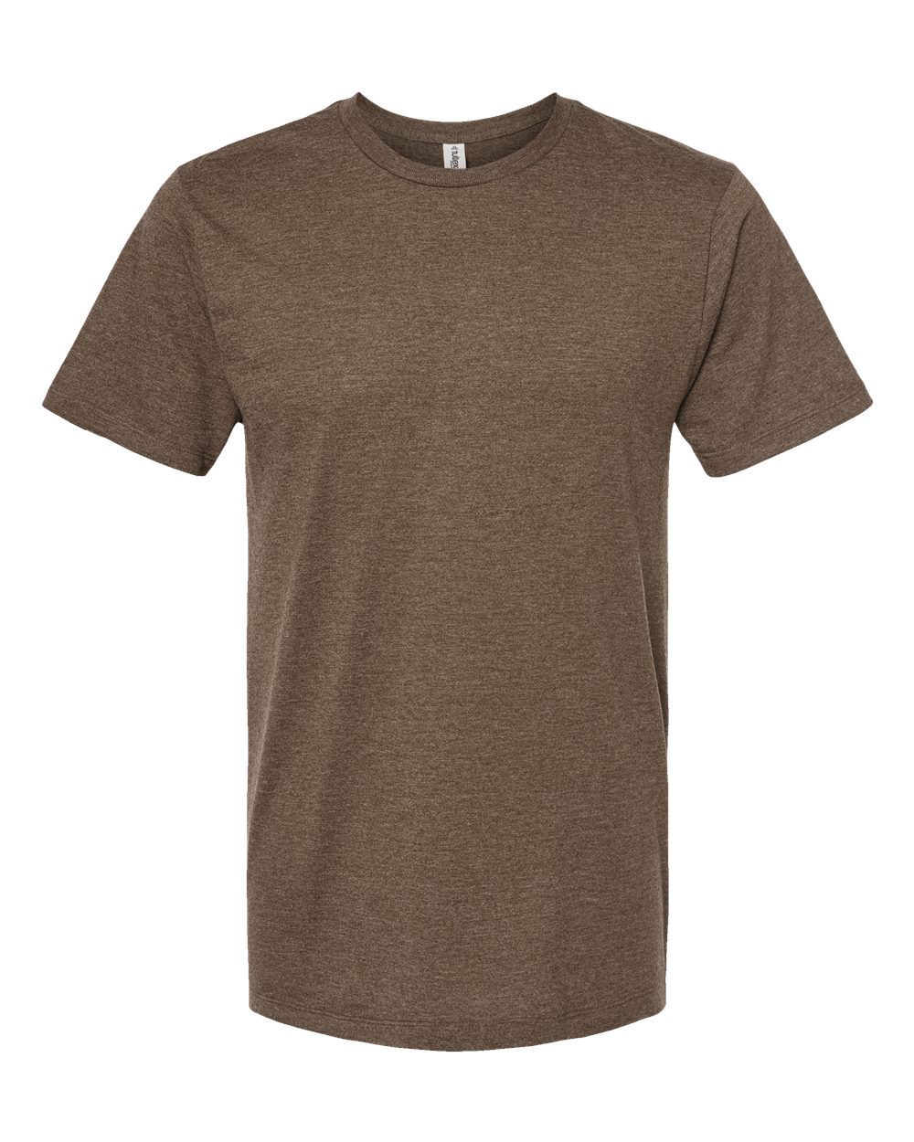 Front View of Brown Heather Premium Cotton Blend T-Shirt - 541