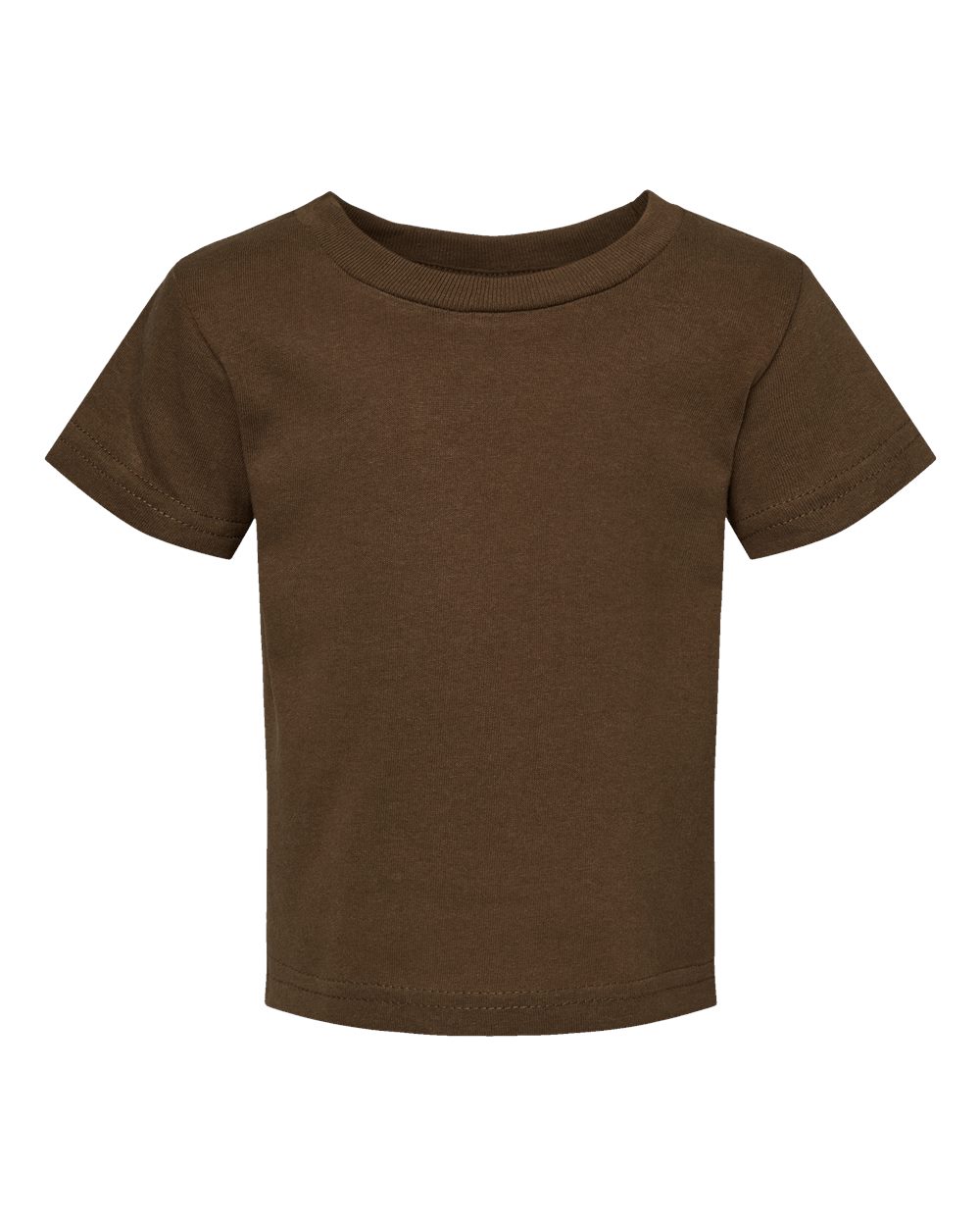 Front View of Brown Infant Cotton Jersey Tee - 3401