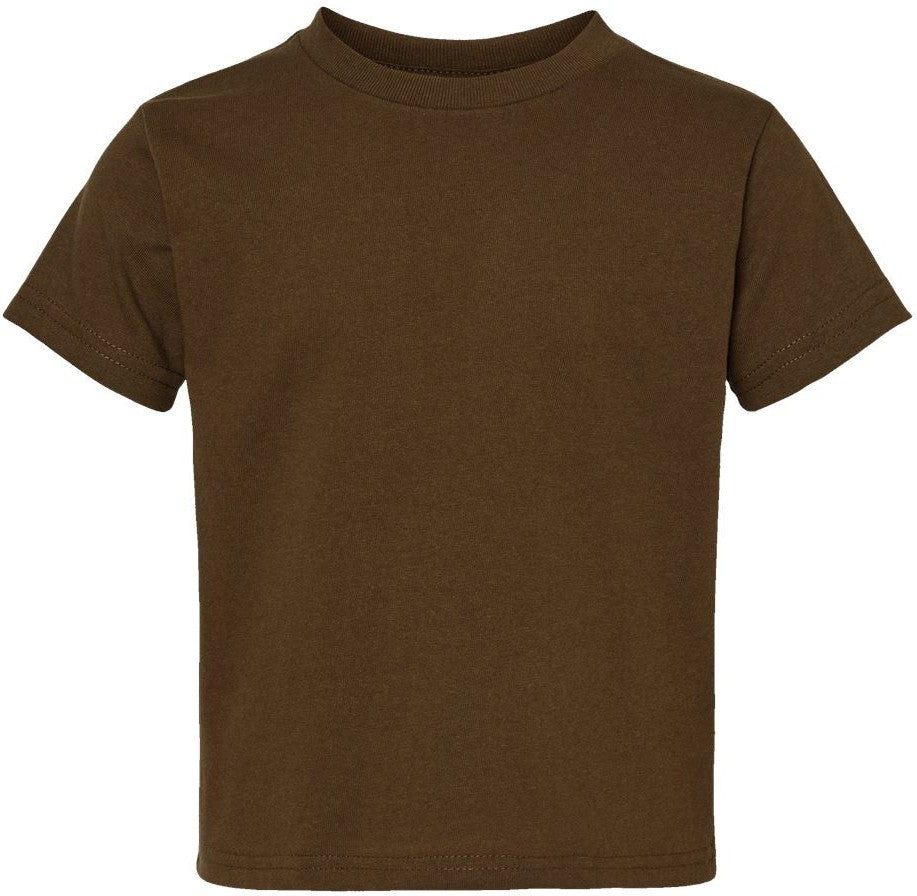 Front View of Brown Juvy Youth Short Sleeve T-Shirt - 3301J