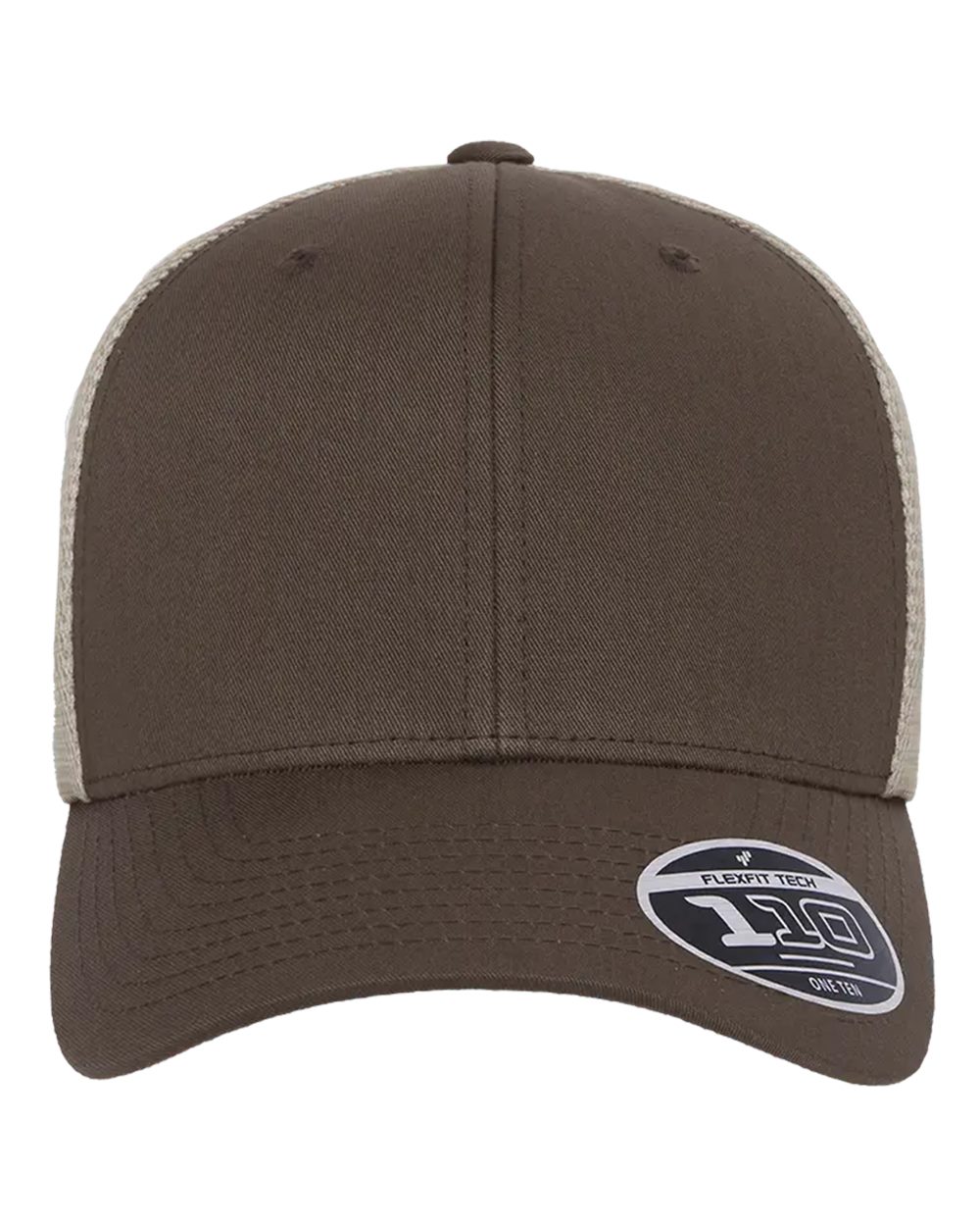 Front View of Brown/ Khaki 110® Mesh-Back Cap - 110M