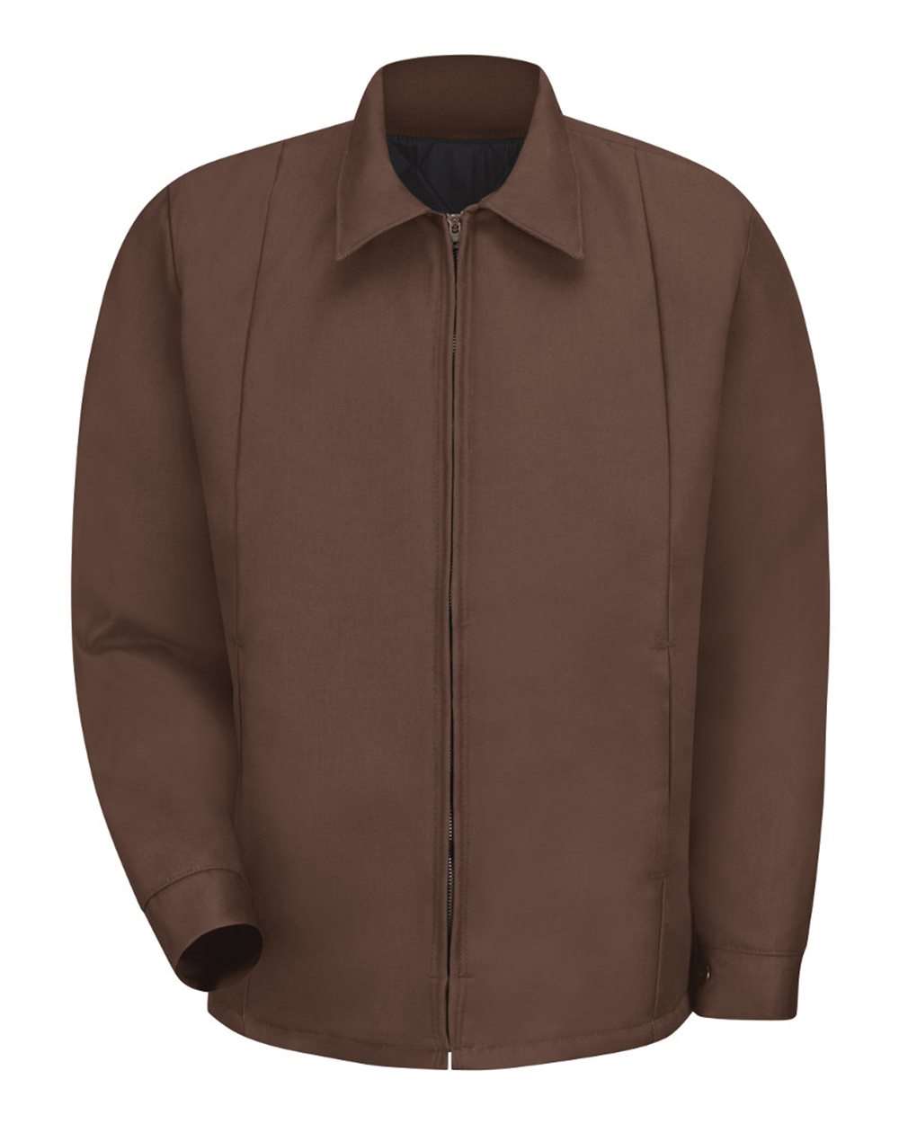 Front View of Brown Perma-Lined Panel Jacket - Tall Sizes - JT50T