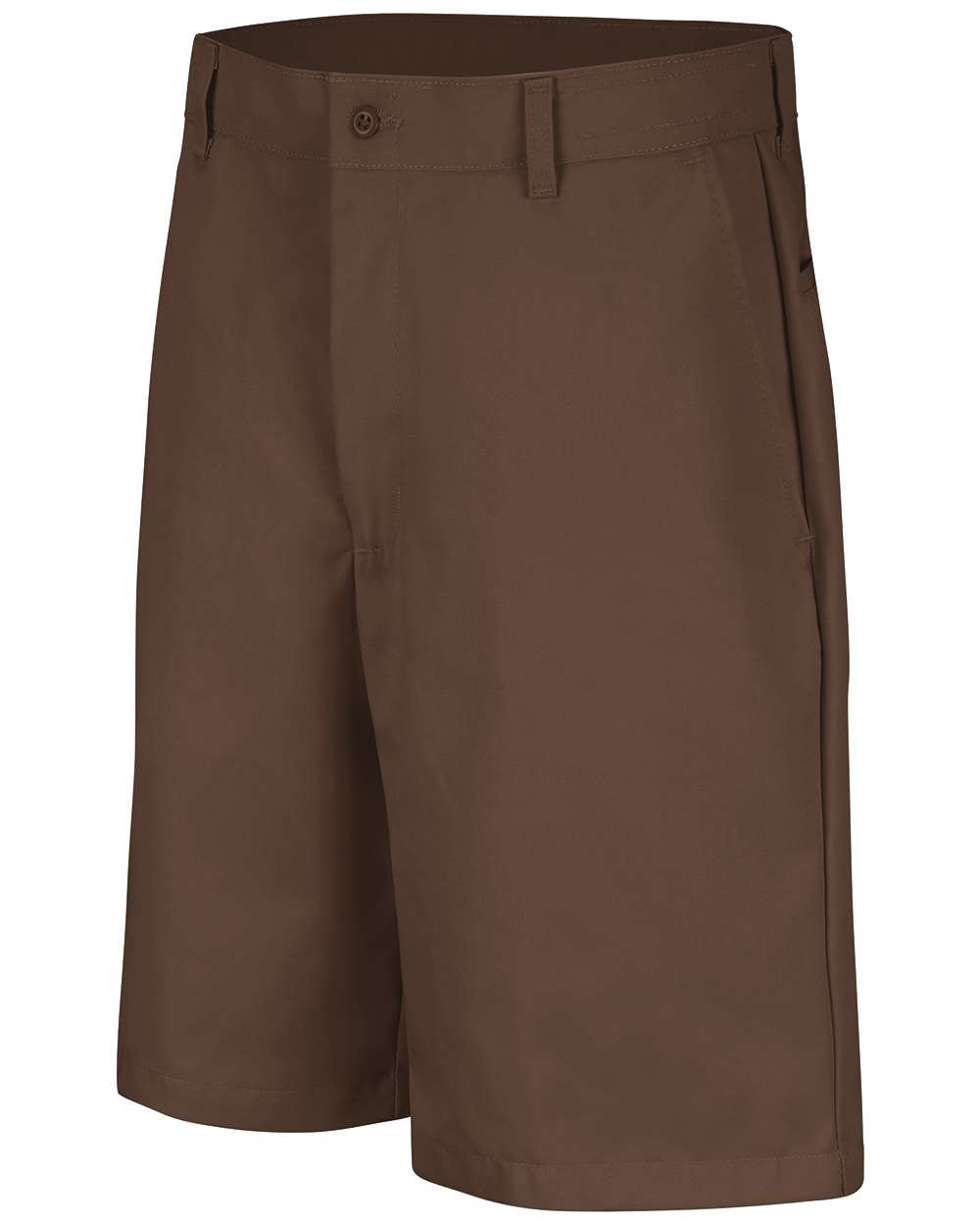 Front View of Brown Plain Front Shorts - PT26