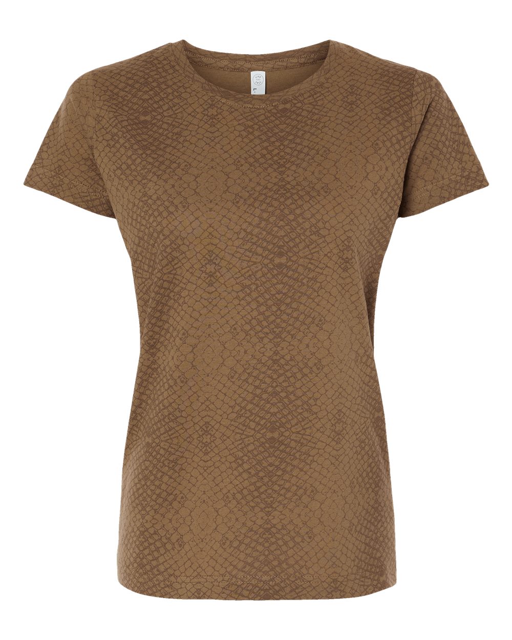 Front View of Brown Reptile Women's Fine Jersey Tee - 3516