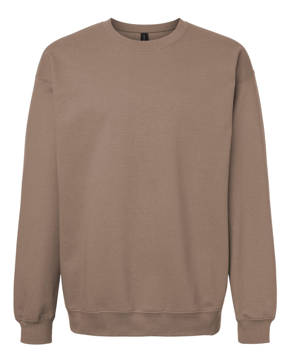 Front View of Brown Savana Softstyle® Midweight Crewneck Sweatshirt - SF000