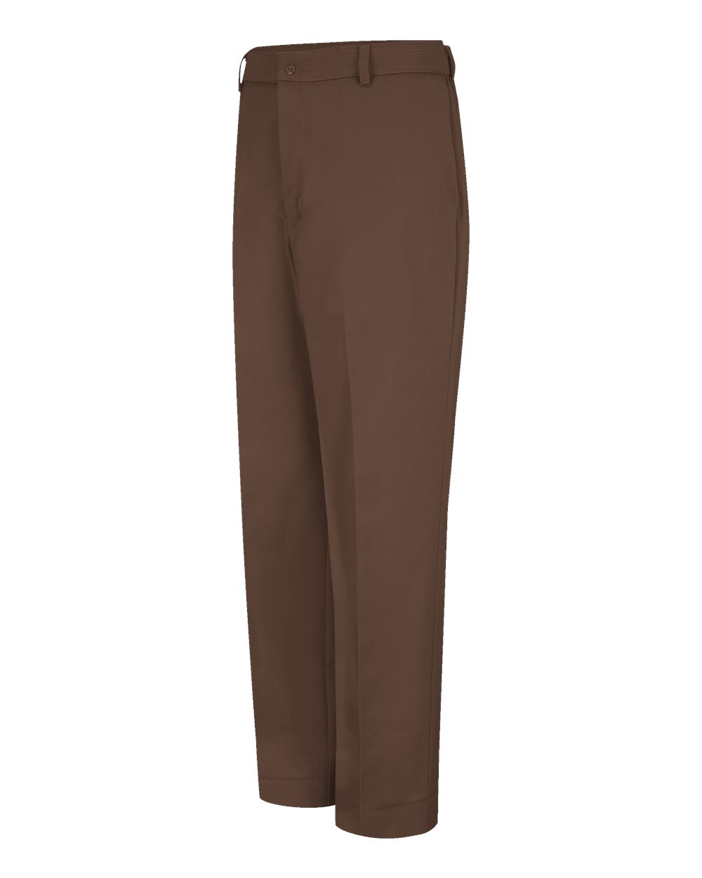 Front View of Brown - Unhemmed Dura-Kap Industrial Pants - PT20