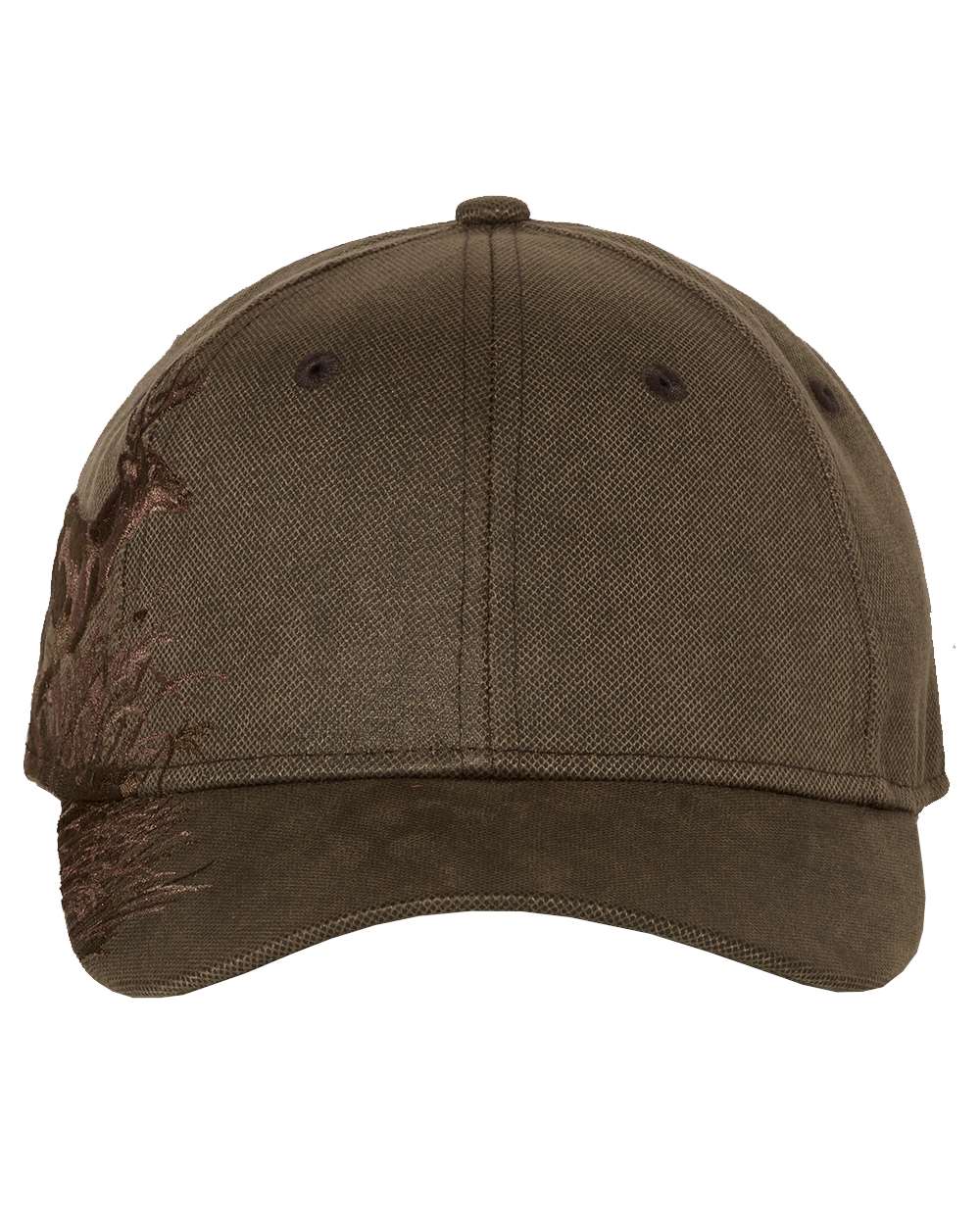 Front View of Brown Waxy Canvas Running Buck Cap - 3301