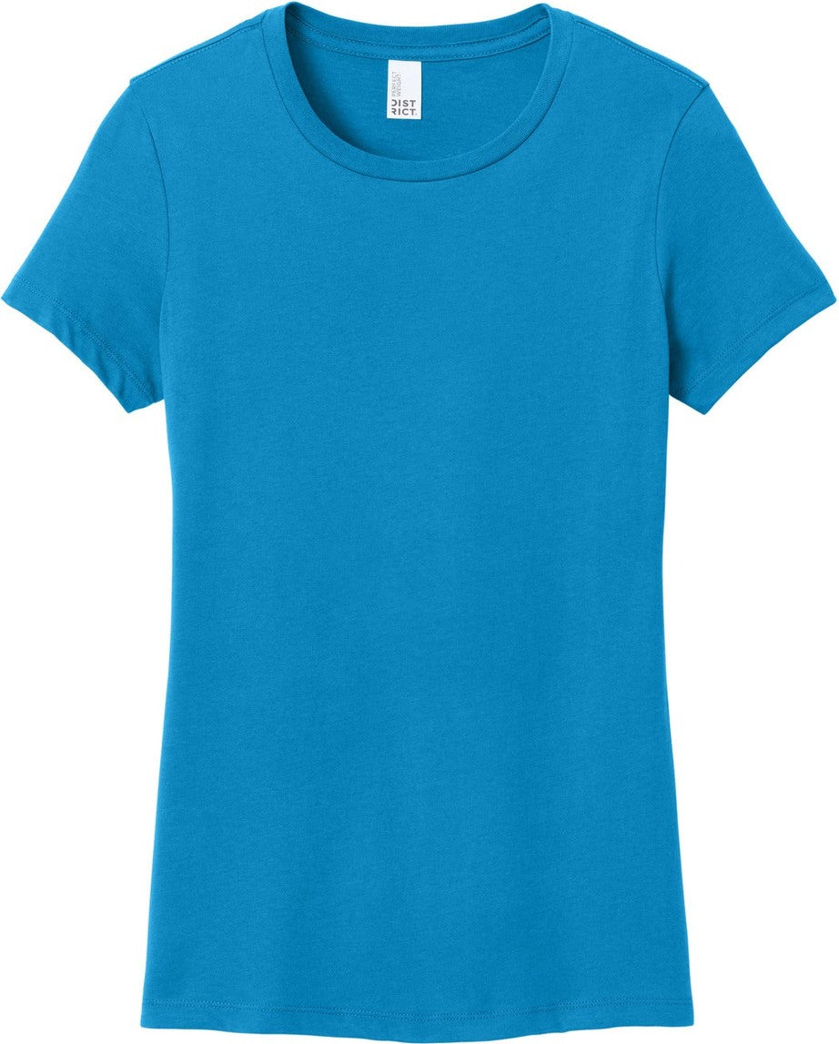 Front View of Brt Turquoise District Women's Perfect Weight Tee. DM104L