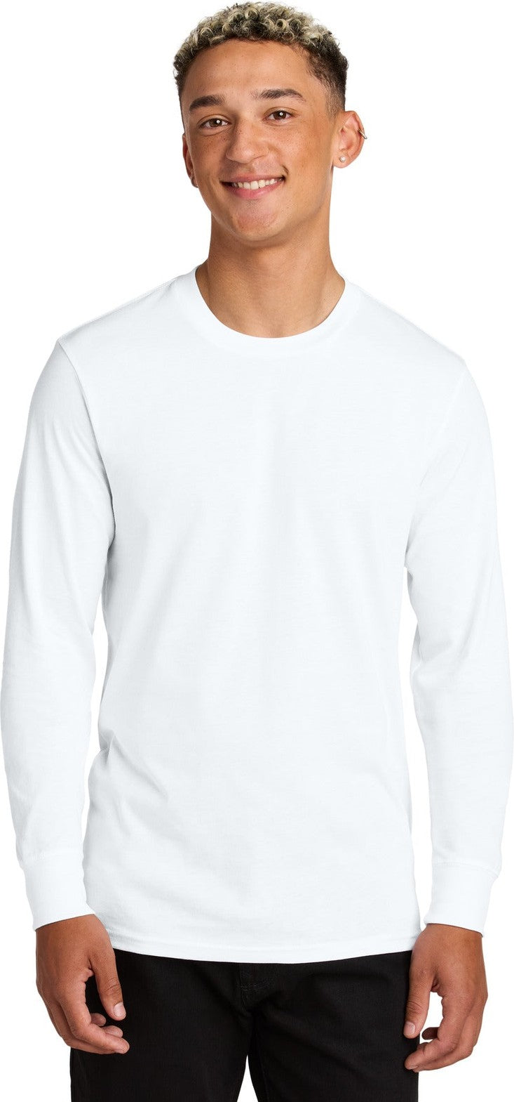 Front View of BrtWhite Allmade Unisex Long Sleeve Organic Cotton Tee AL6104