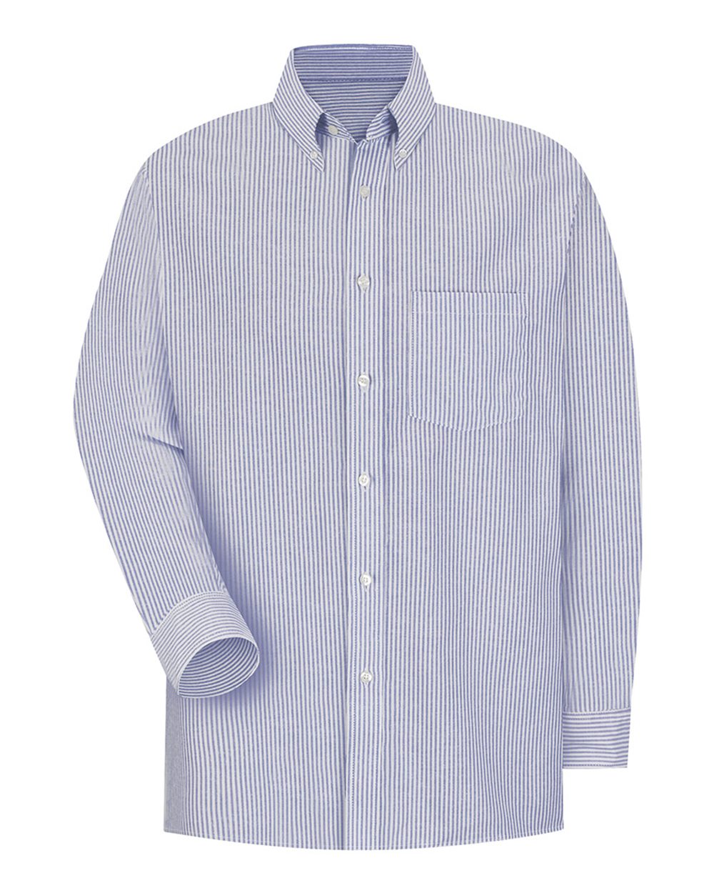 Front View of BS-Blue/ White Stripe 34 Executive Oxford Dress Shirt - SR70