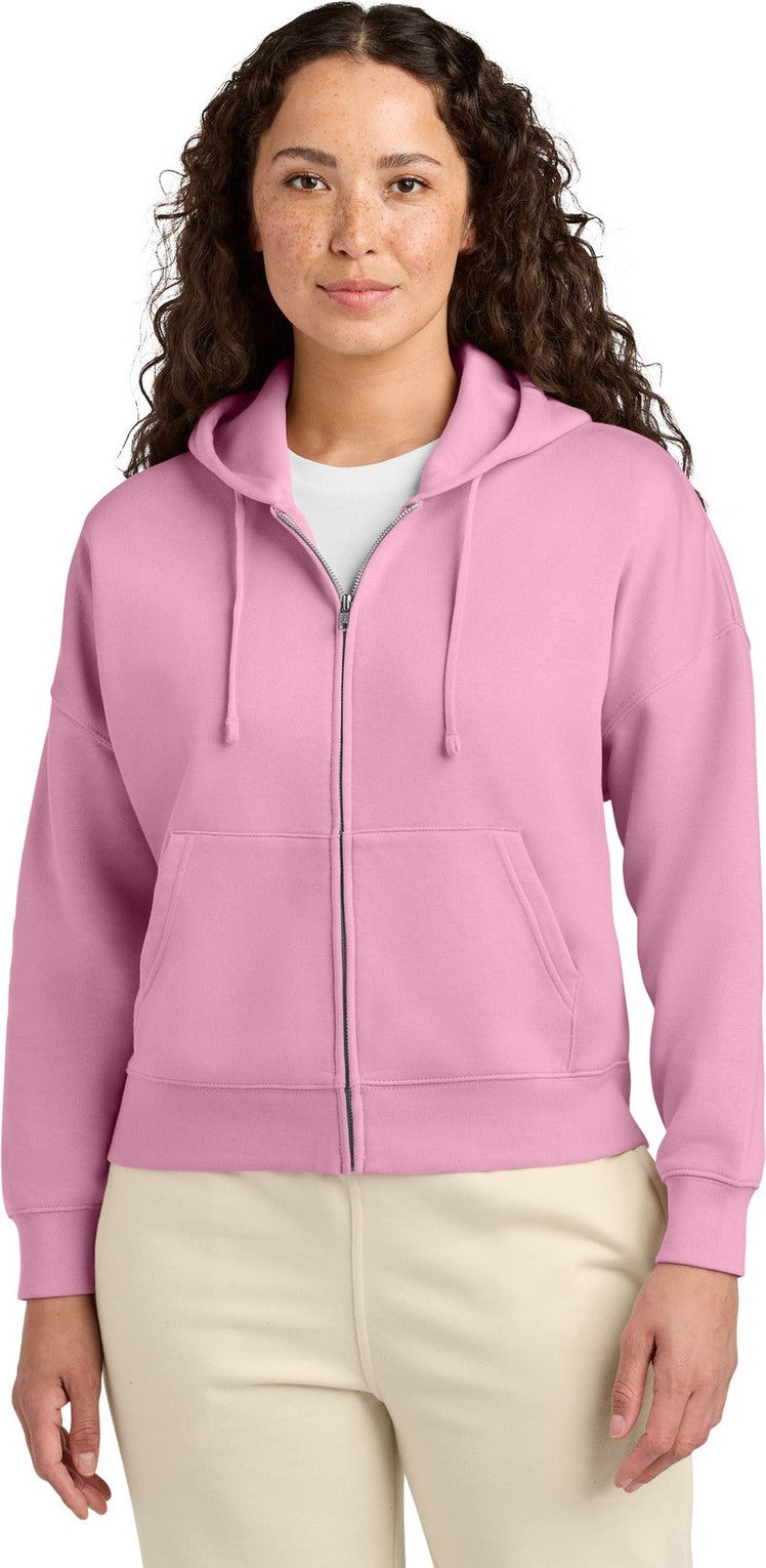 Front View of BubblePink Stanley/Stella Women's Stella Ida Full-Zip Hooded Sweatshirt SXW037