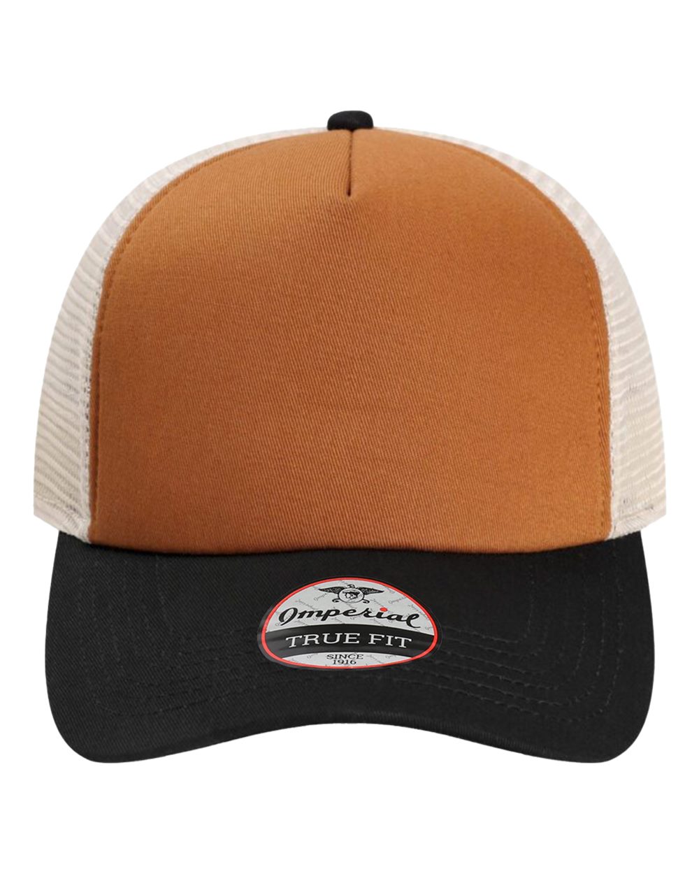 Front View of Buckthorn Brown/ Black/ Stone North Country Trucker Cap - 1287