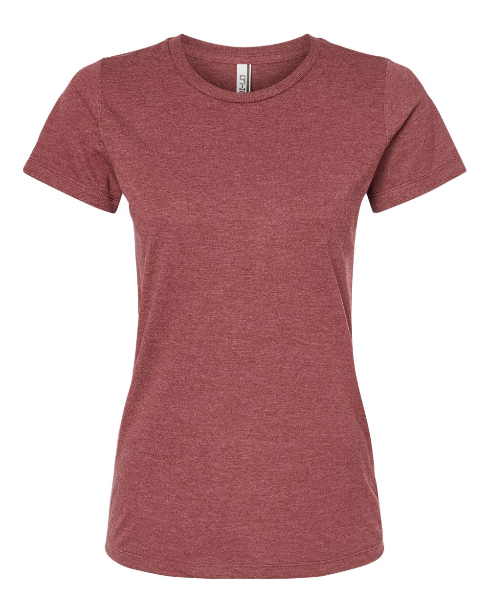 Front View of Burgundy Heather Women's Premium Cotton Blend T-Shirt - 542