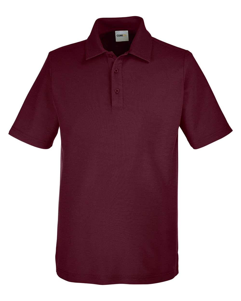 Front View of Burgundy Men's Fusion ChromaSoft™ Pique Polo - CE112