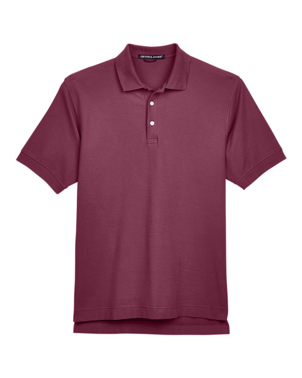 Front View of Burgundy Men's Pima Piqué Polo - D100