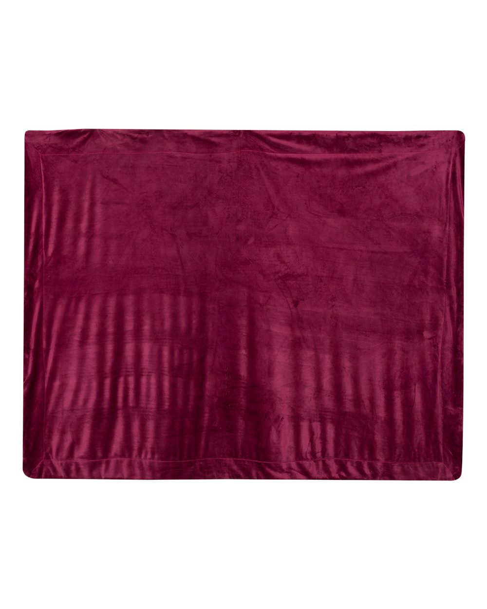 Front View of Burgundy Micro Mink Sherpa Blanket - 8712
