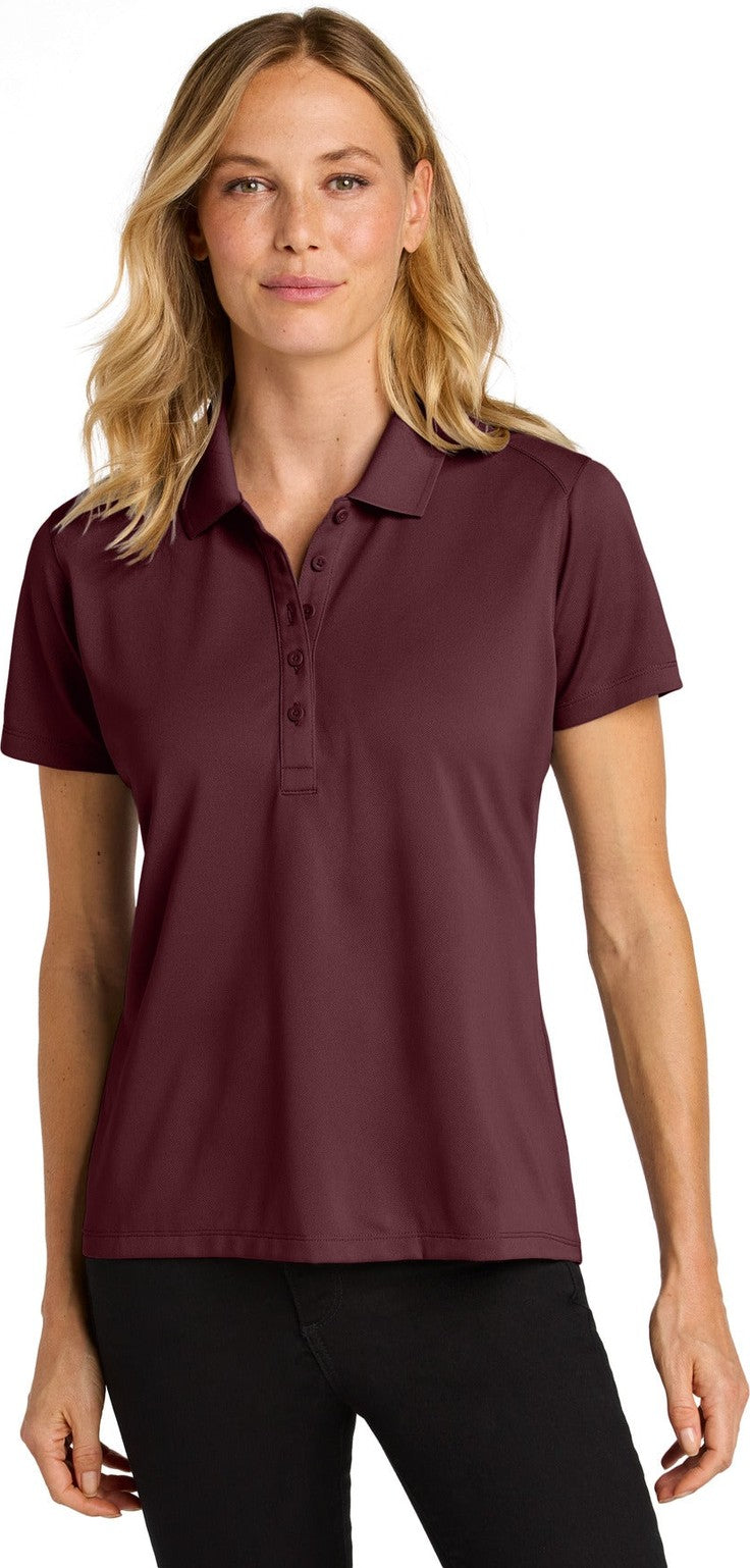 Front View of Burgundy Port Authority Women's Wearever Performance Pique Polo LK240