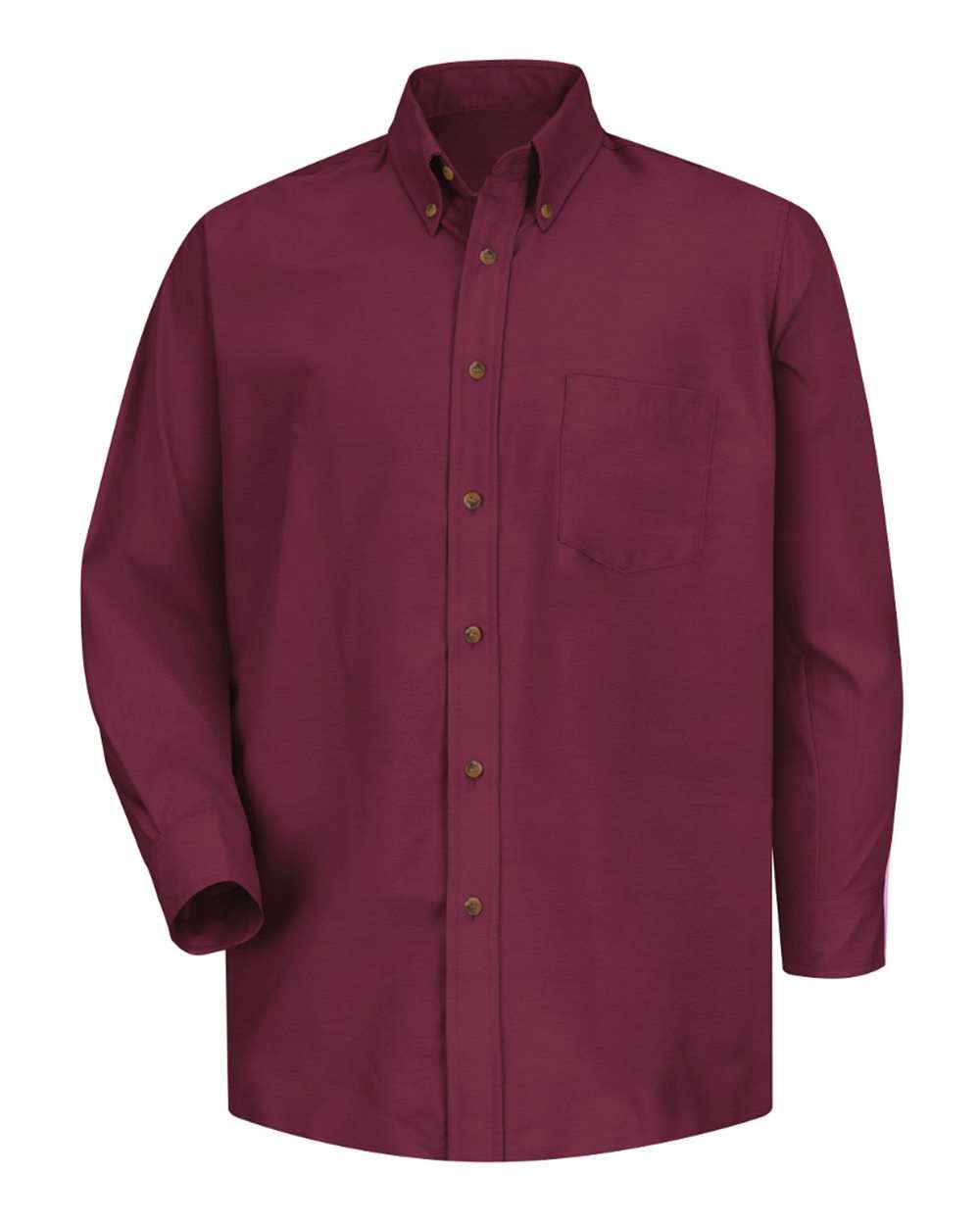 Front View of Burgundy - Sleeve 36/37 Poplin Dress Shirt - SP90
