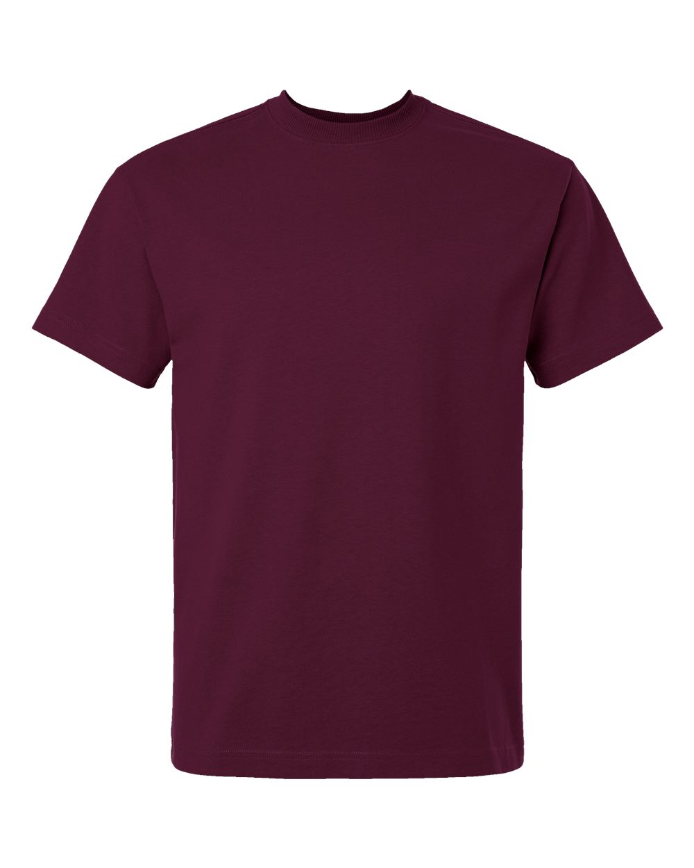 Front View of Burgundy Super Heavyweight Tee - 9001
