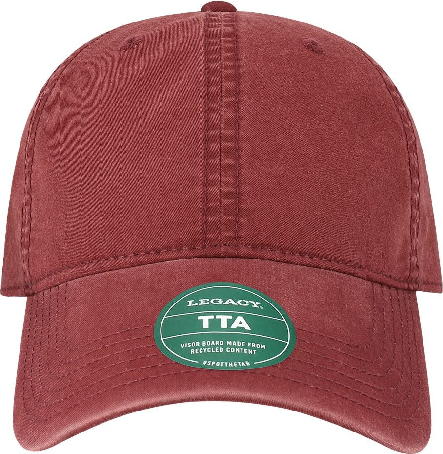 Front View of Burgundy Terra Twill Cap - TTA