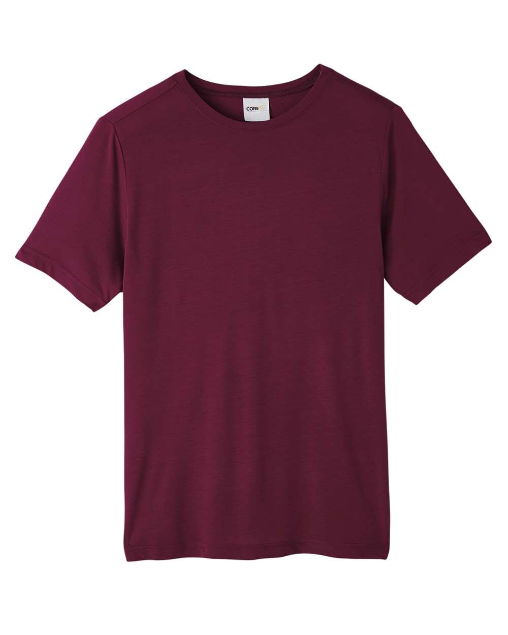 Front View of Burgundy Unisex Fusion ChromaSoft™ Performance T-Shirt - CE111