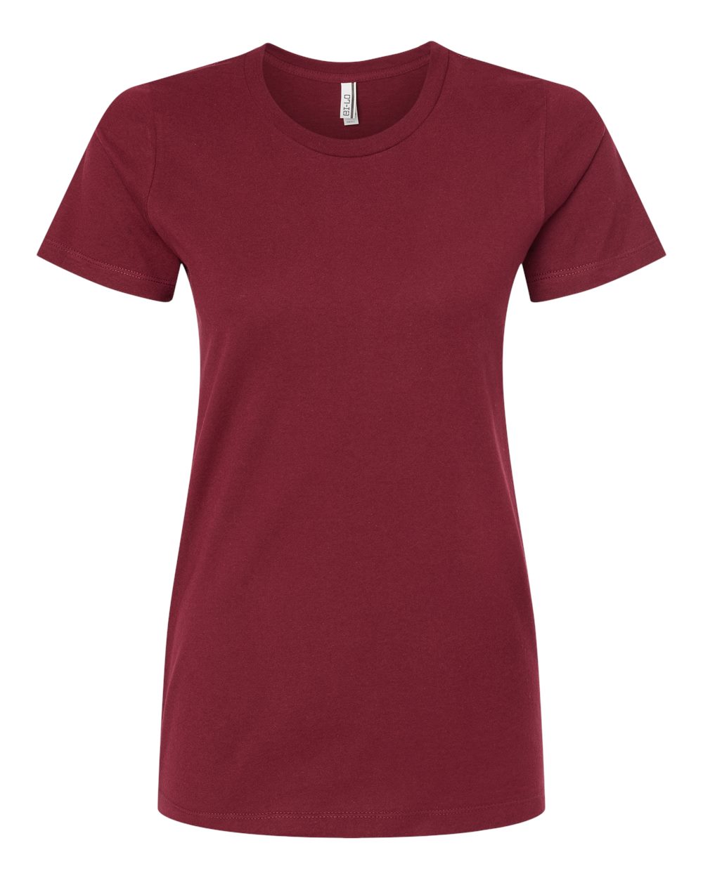 Front View of Burgundy Women's Premium Cotton T-Shirt - 516