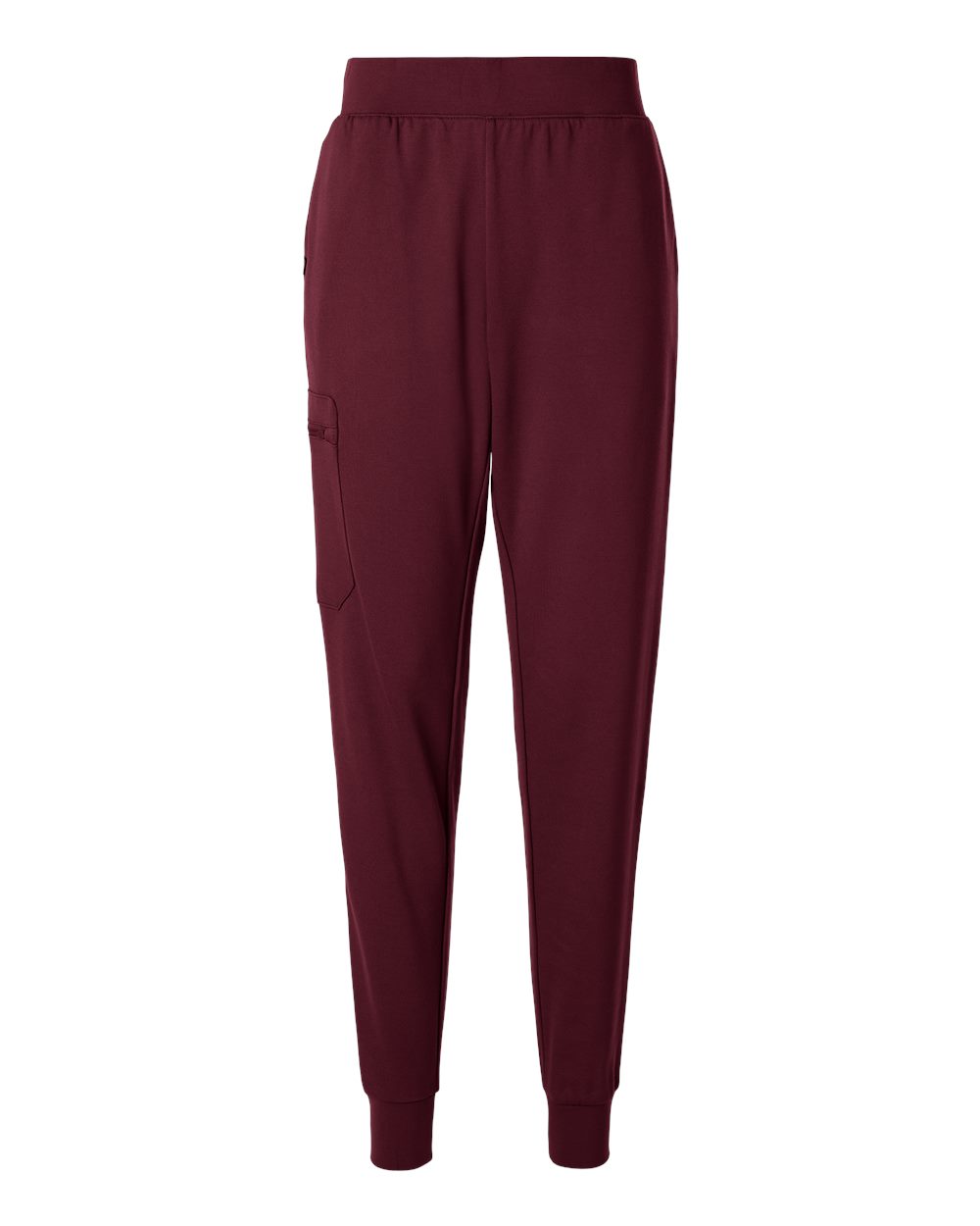 Front View of Burgundy Women&#39;s Rubi Ultrasoft Scrub Joggers - W40001