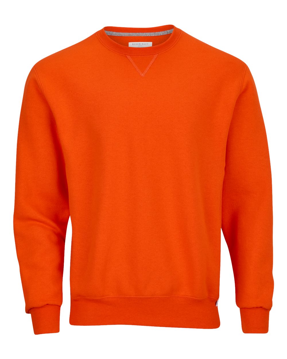 Front View of Burnt Orange Fleece Crew Pullover - BM5101