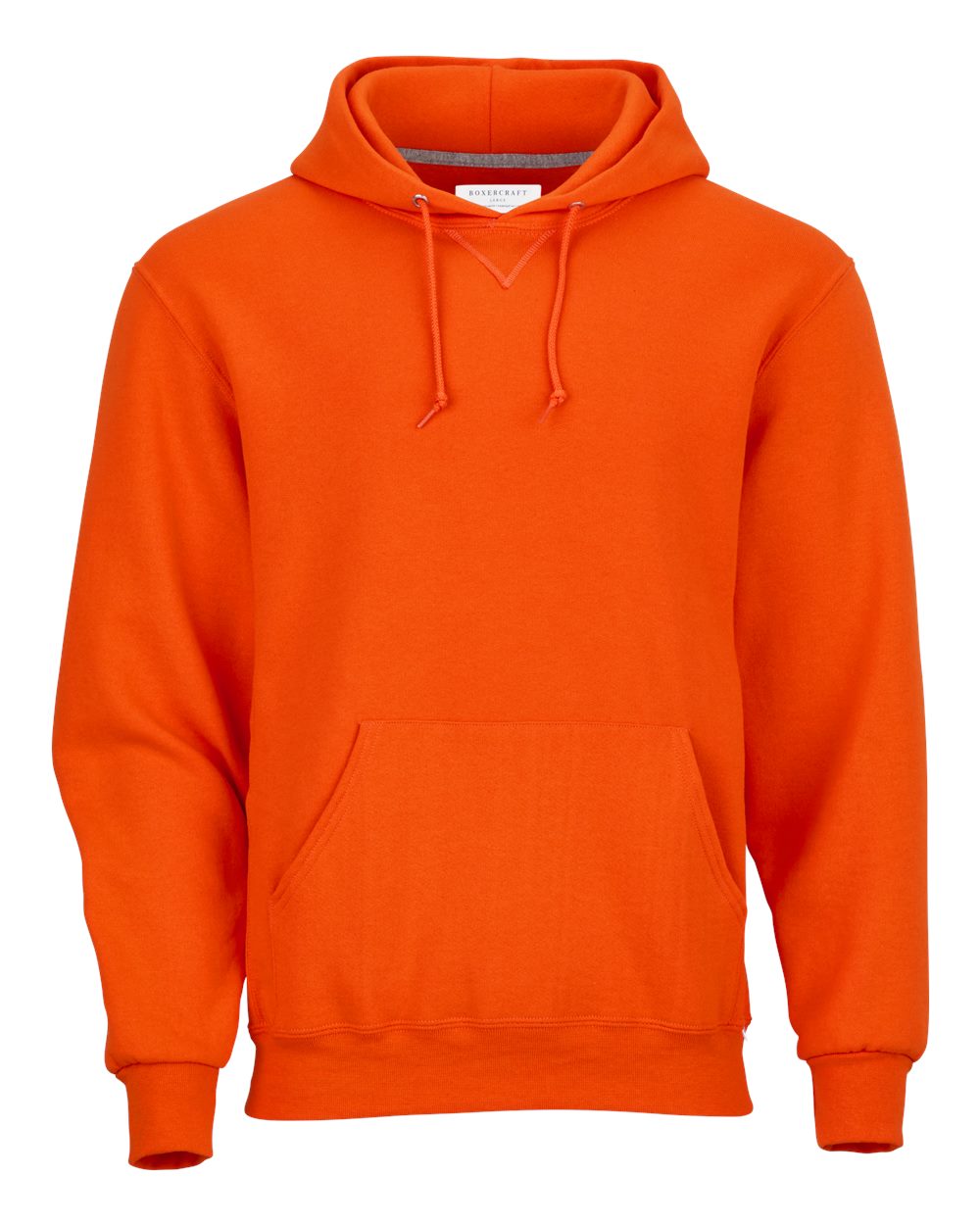Front View of Burnt Orange Fleece Hooded Pullover - BM5302