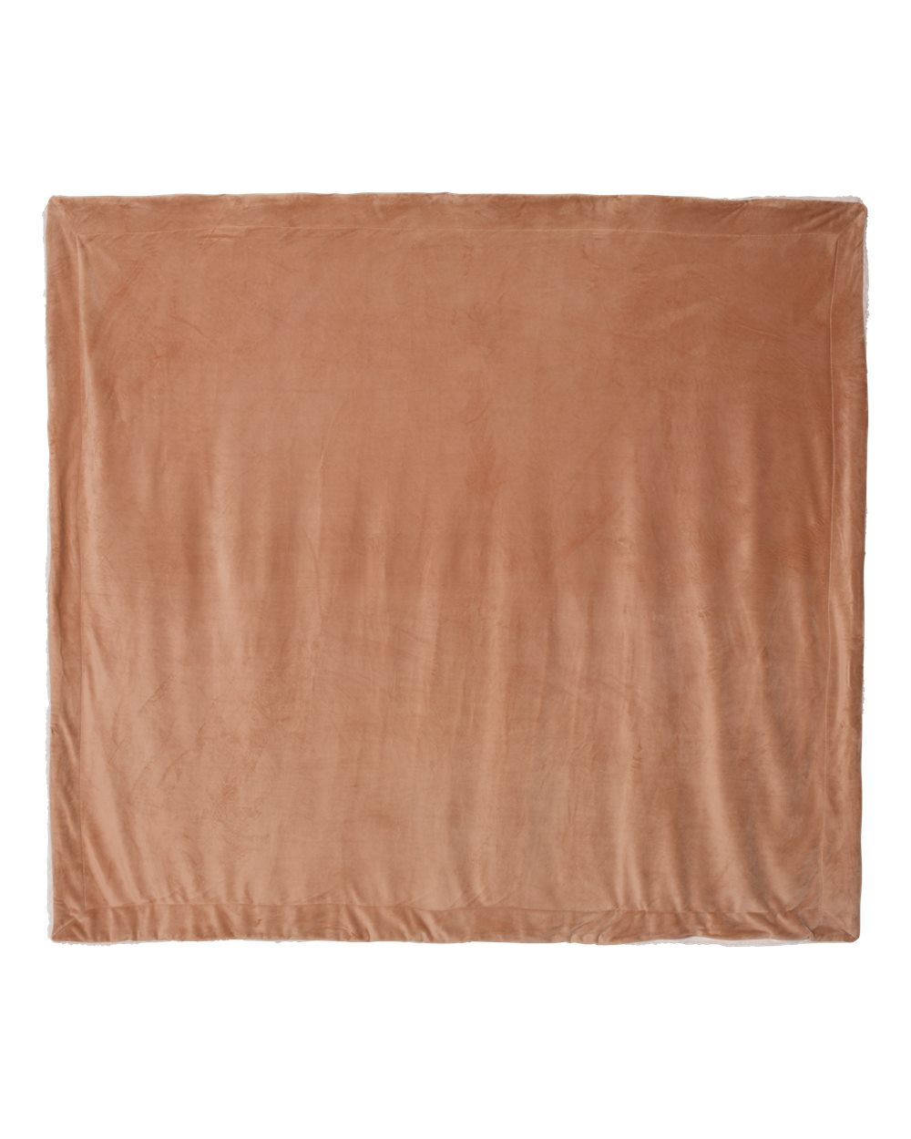 Front View of Camel Oversized Mink Sherpa Blanket - 8726