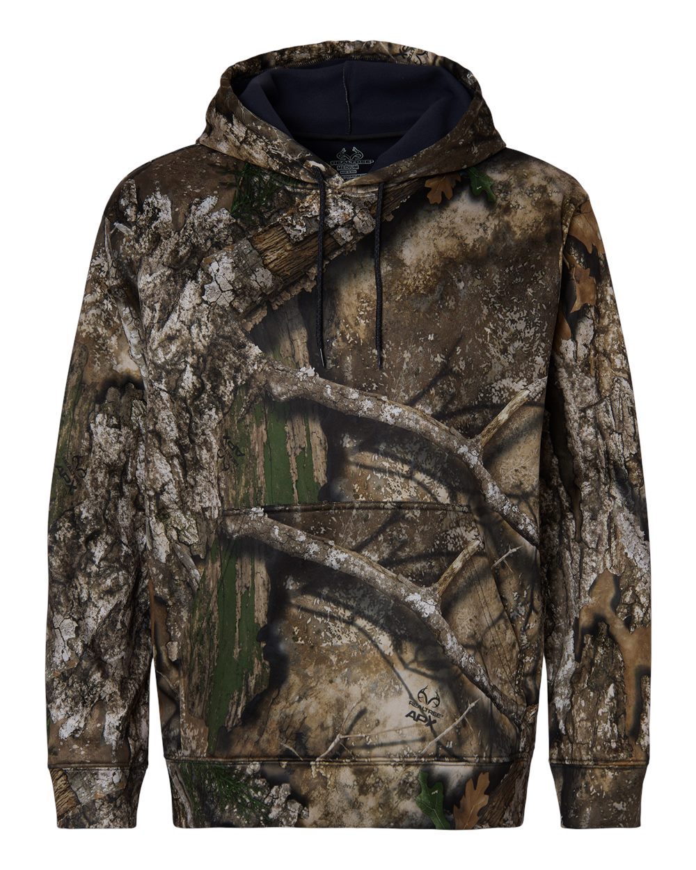 Front View of Camo Unisex Realtree® Performance Hooded Sweatshirt - RT5302 plain