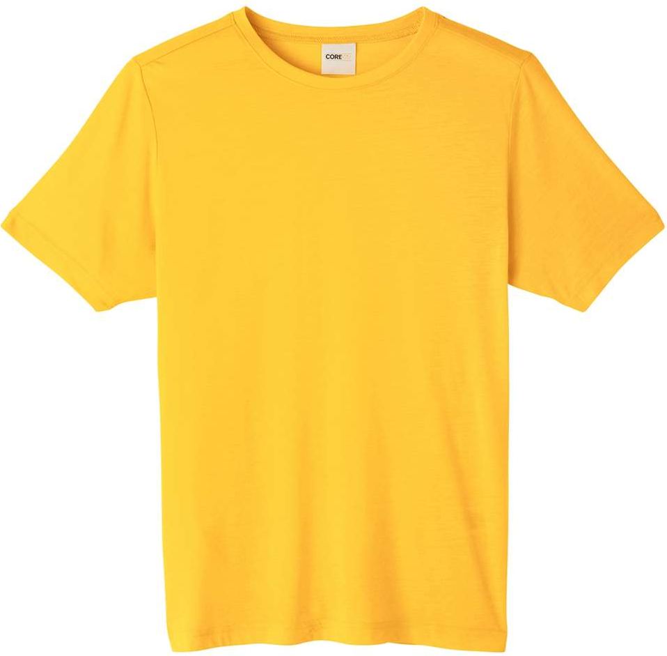 Front View of Campus Gold Unisex Fusion ChromaSoft™ Performance T-Shirt - CE111