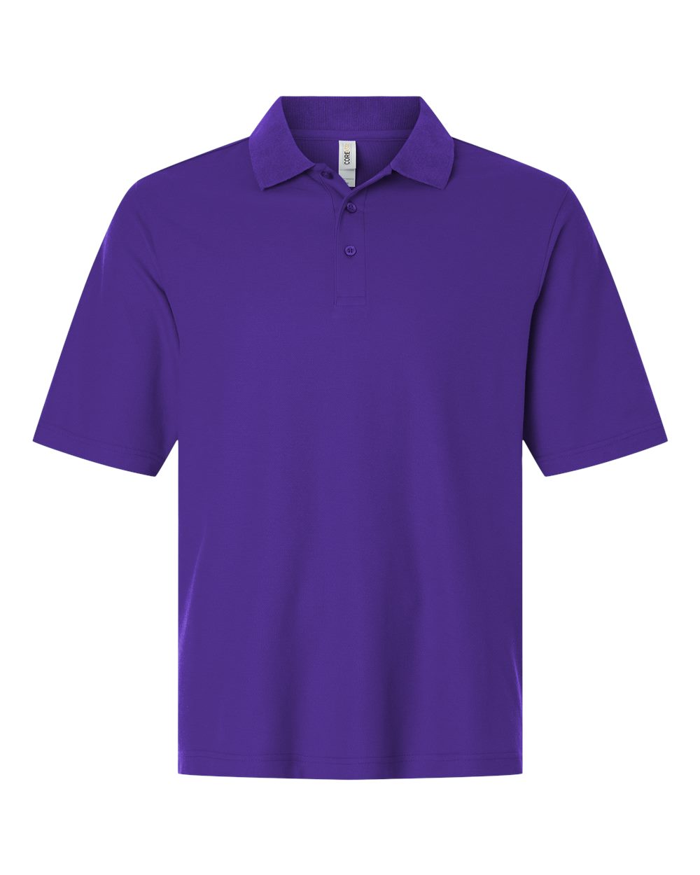 Front View of Campus Purple Men's Resolve CVC Performance Pique Polo - CE106