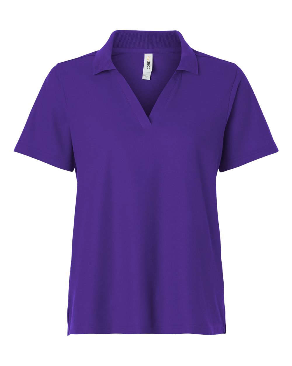 Front View of Campus Purple Women's Resolve CVC Performance Pique Polo - CE106W