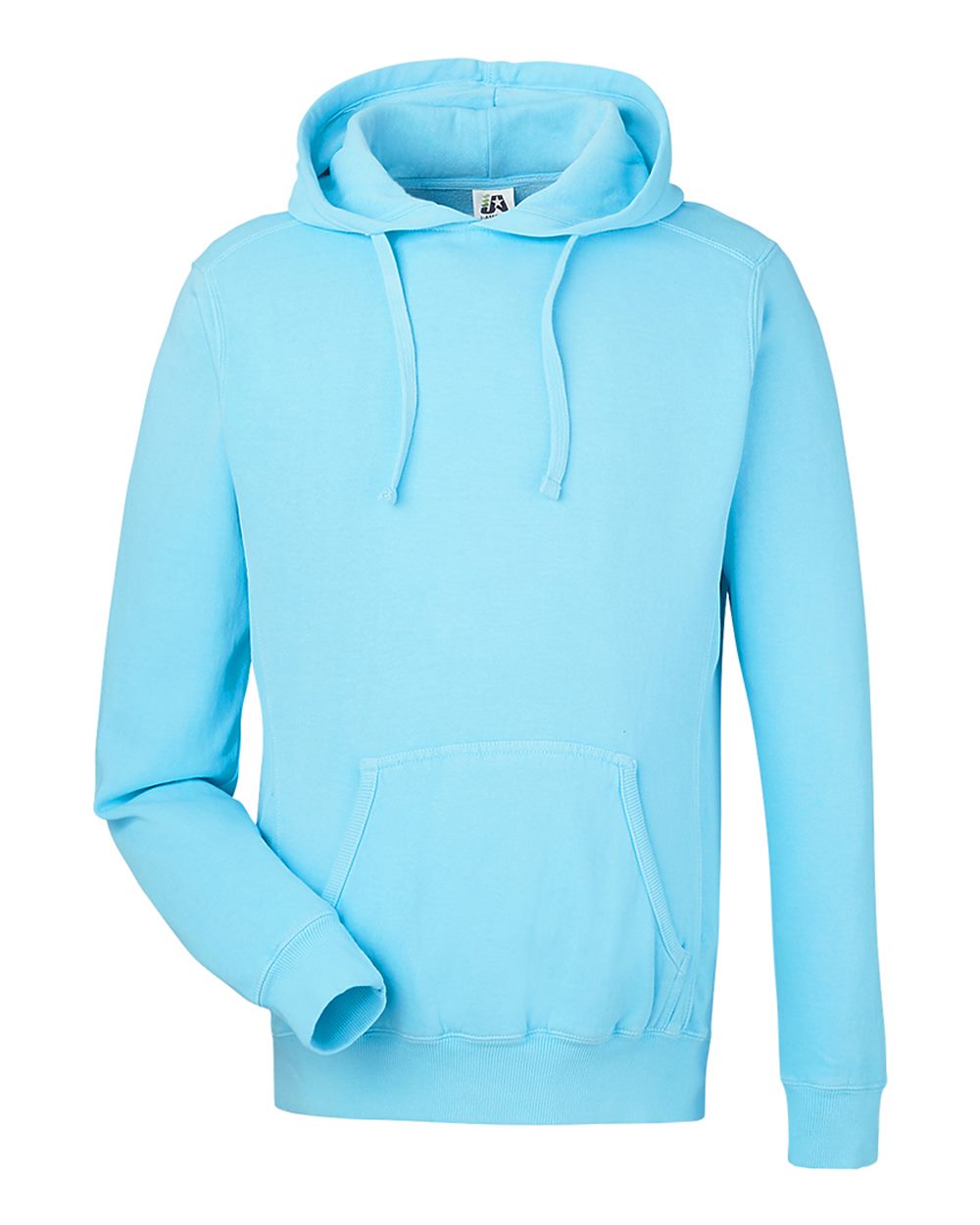 Front View of Capri Pigment-Dyed Fleece Hooded Sweatshirt - 8730