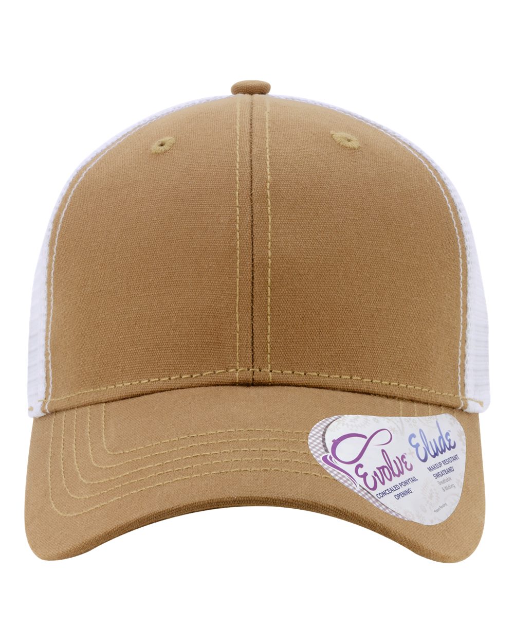 Caramel/ White Women's Modern Trucker Cap - CHARLIE